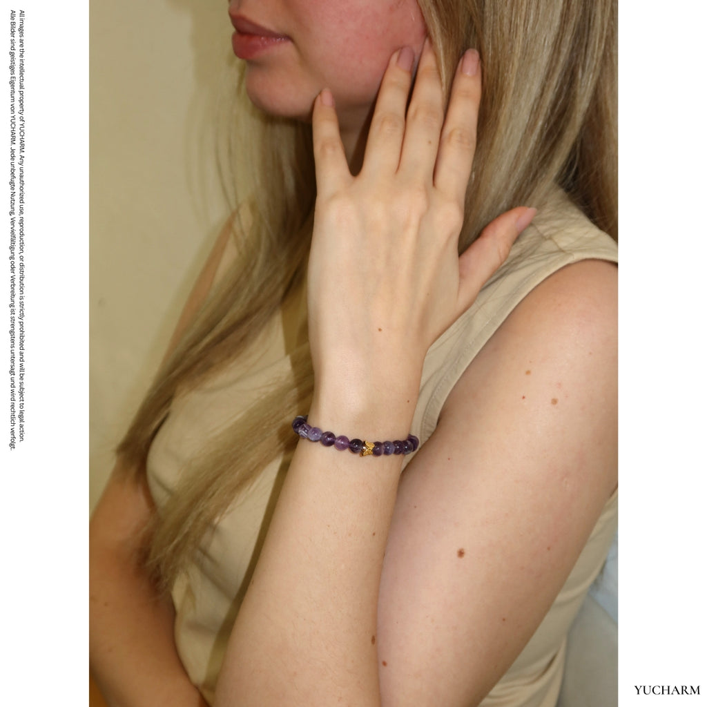 Amethyst und 24K Vergoldeter Silber-Schmetterling Armband
