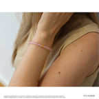 Rosenquarz und 24K Vergoldeter Silber-Schmetterling Armband