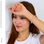 Rosenquarz und 24K Vergoldeter Silber-Schmetterling Armband