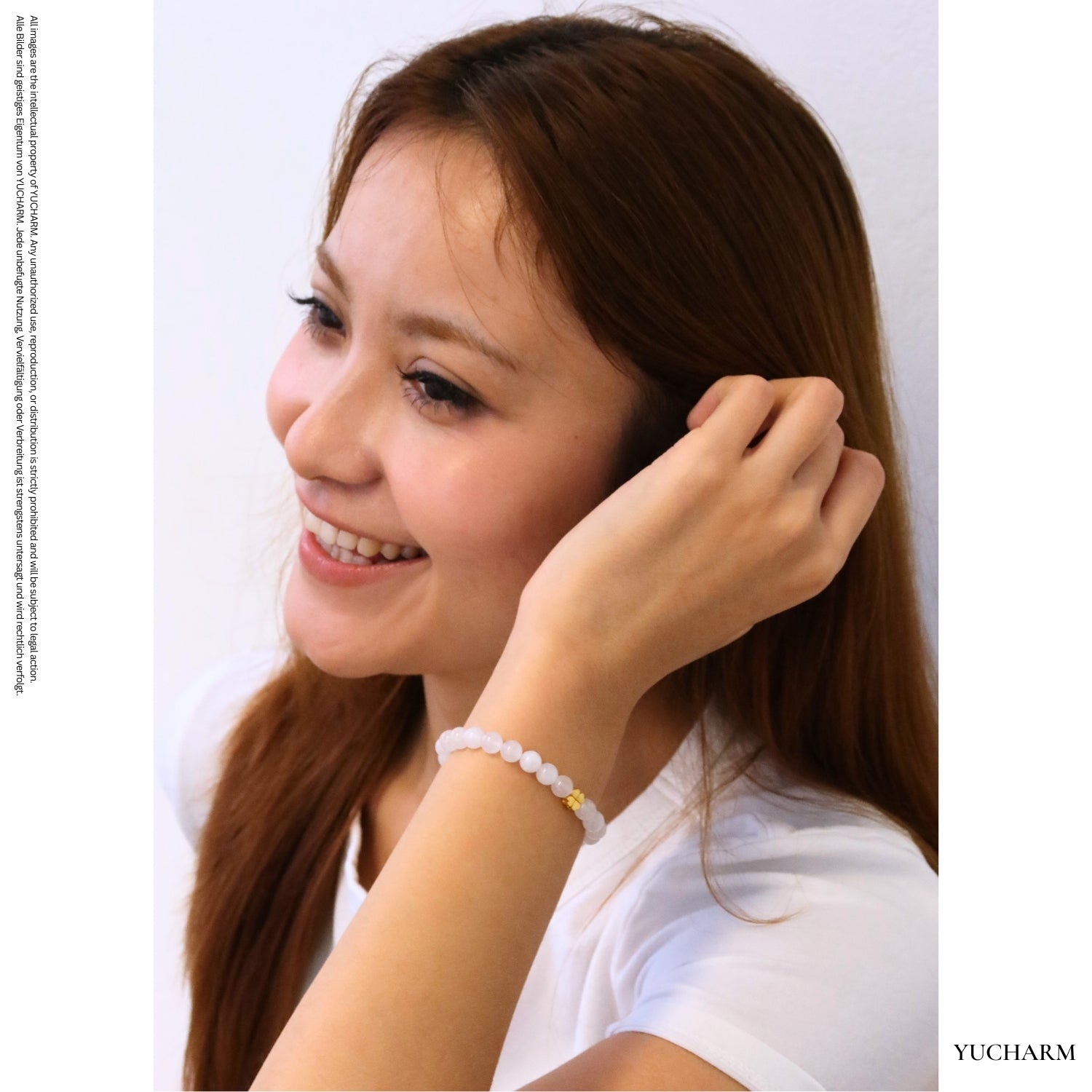 Weißer Mondstein und 24K Vergoldeter Silber-Schmetterling Armband