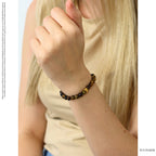 Tigerauge und 24K Vergoldeter Silber-Schmetterling Armband