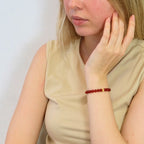 Roter Achat und 24K Vergoldeter Silber-Schmetterling Armband