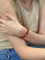 Roter Achat und 24K Vergoldeter Silber-Schmetterling Armband