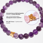 Elegantes Amethyst und 24K Vergoldeter Silber - Schmetterling Armband für Damen - stilvoll & kraftvoll - YuCharm
