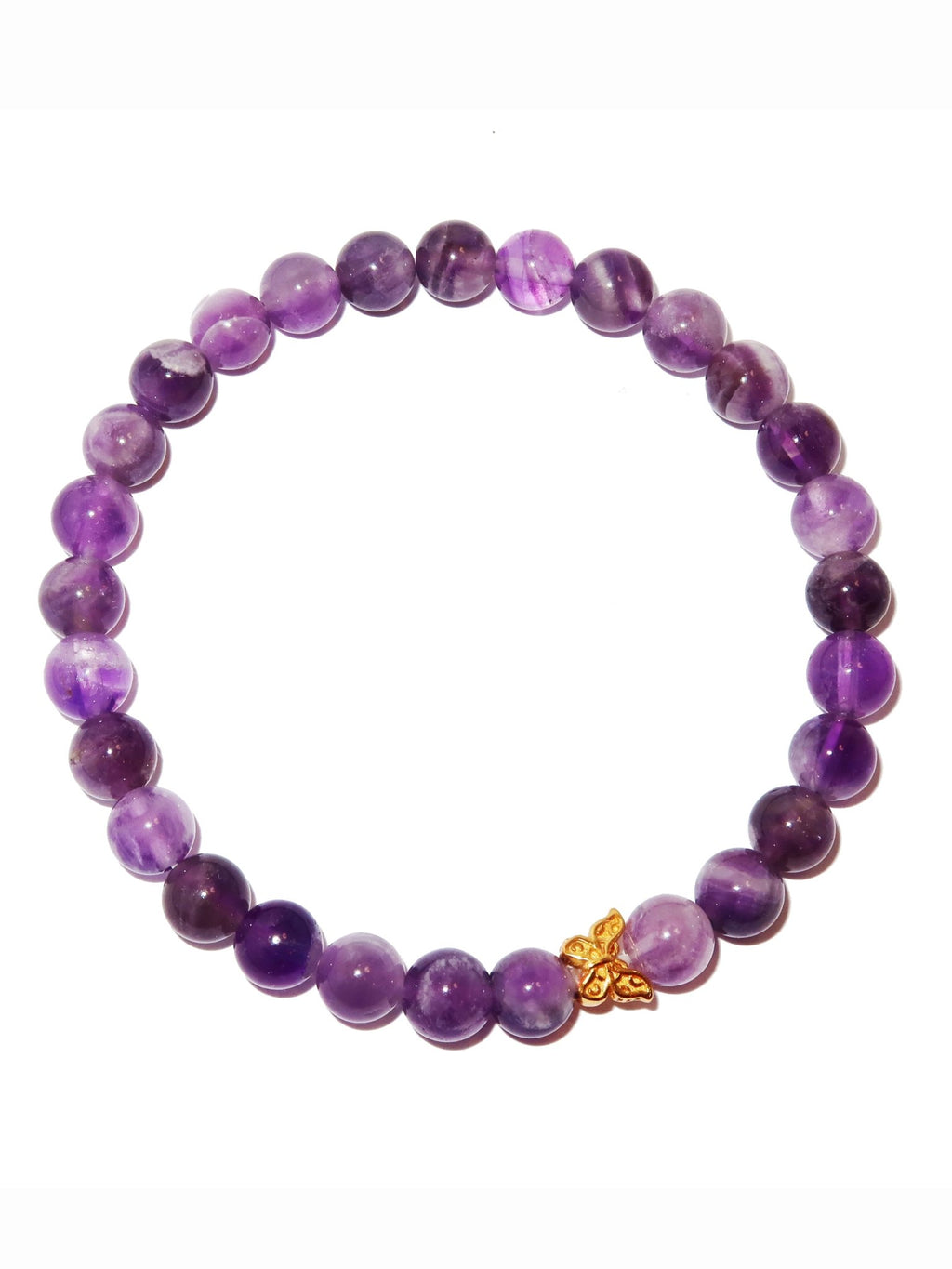 Elegantes Amethyst und 24K Vergoldeter Silber - Schmetterling Armband für Damen - stilvoll & kraftvoll - YuCharm