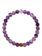 Elegantes Amethyst und 24K Vergoldetes Silber - Kleeblatt Armband für Damen - stilvoll & kraftvoll - YuCharm