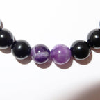 Elegantes Amethyst und Schwarzer Turmalin Armband für Damen - stilvoll & kraftvoll - YuCharm