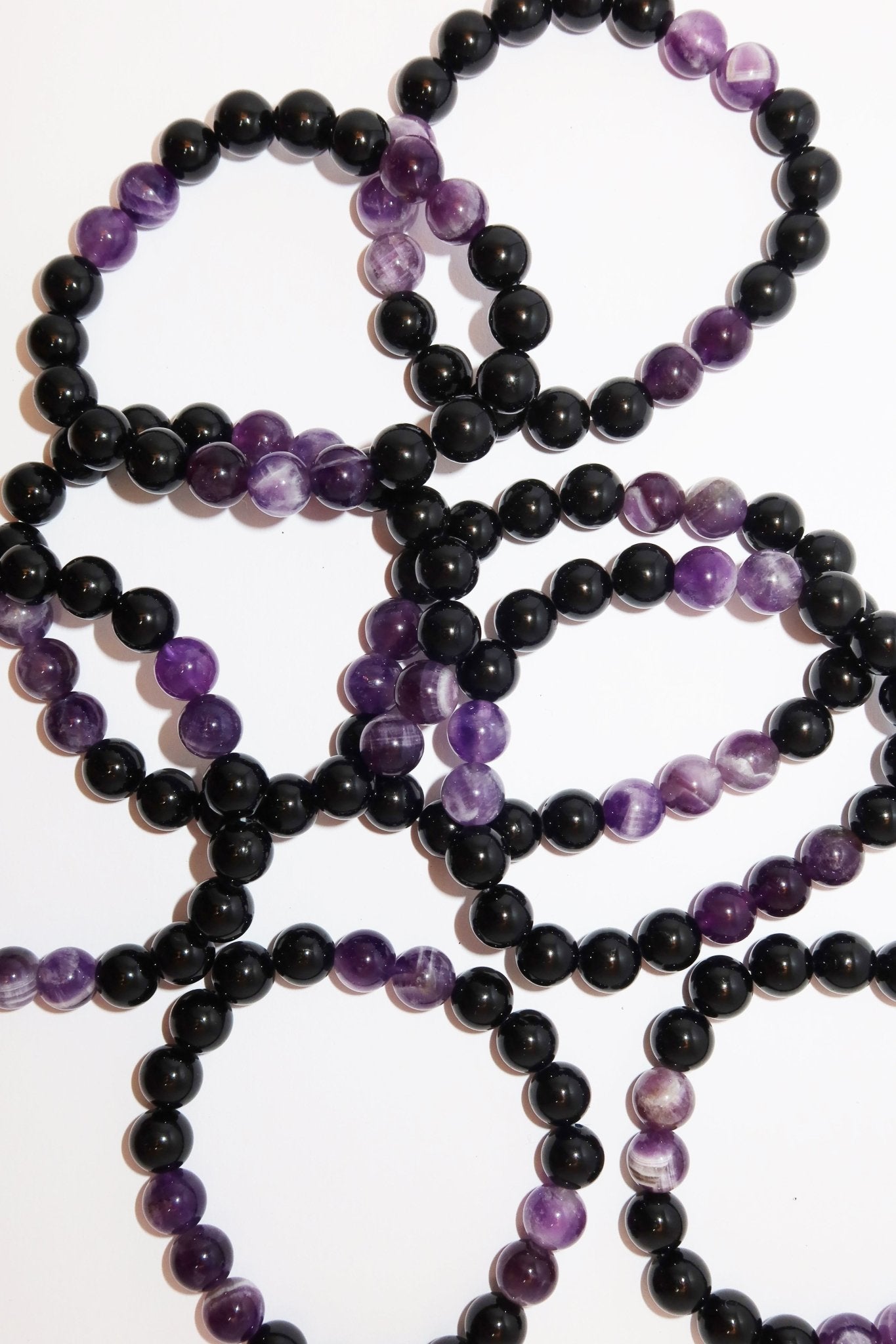 Elegantes Amethyst und Schwarzer Turmalin Armband für Damen - stilvoll & kraftvoll - YuCharm