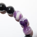 Elegantes Amethyst und Schwarzer Turmalin Armband für Damen - stilvoll & kraftvoll - YuCharm