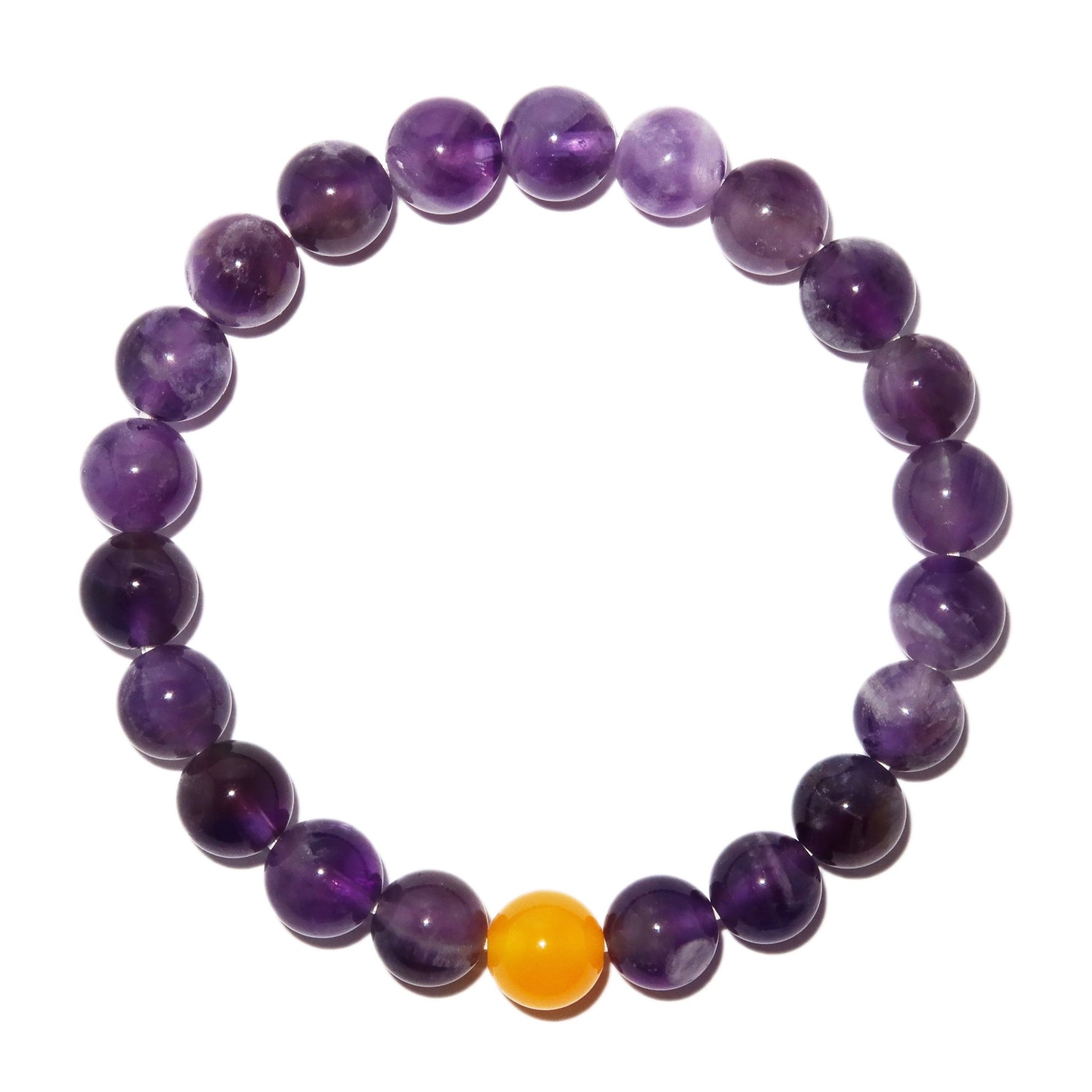 Elegantes Gelber Achat und Amethyst Armband für Damen - stilvoll & kraftvoll - YuCharm