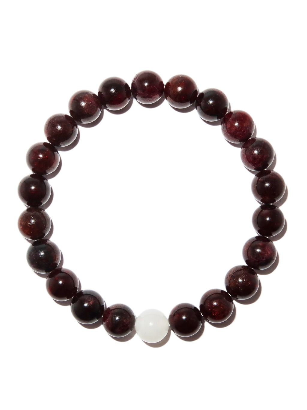 Elegantes Granat und Weiße Jade Armband für Damen - stilvoll & kraftvoll - YuCharm