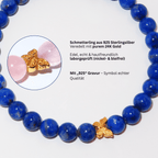 Elegantes Lapis Lazuli und 24K Vergoldeter Silber - Schmetterling Armband für Damen - stilvoll & kraftvoll - YuCharm