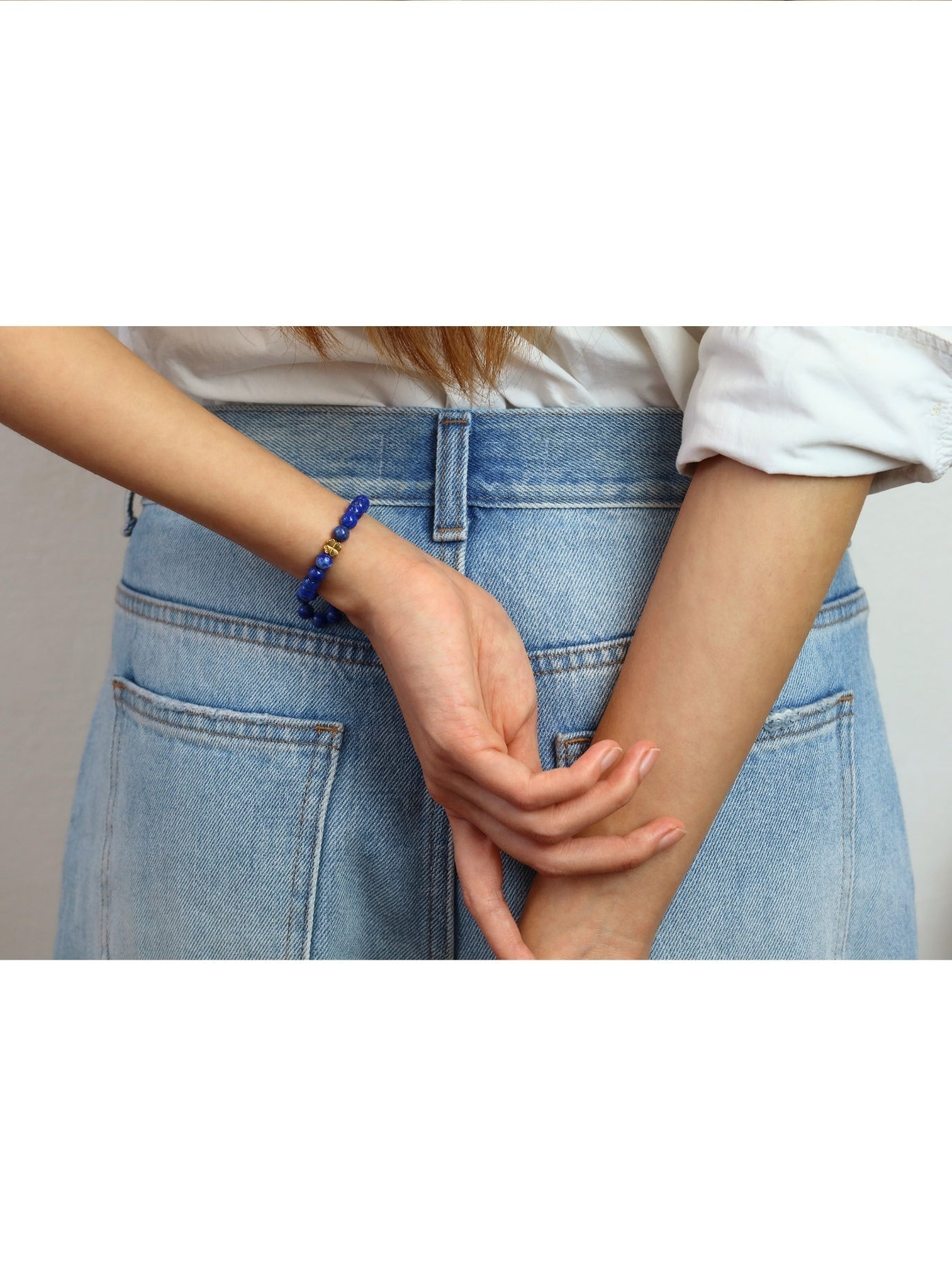 Elegantes Lapis Lazuli und 24K Vergoldetes Silber - Kleeblatt Armband für Damen - stilvoll & kraftvoll - YUCHARM