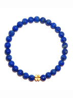 Elegantes Lapis Lazuli und 24K Vergoldetes Silber - Kleeblatt Armband für Damen - stilvoll & kraftvoll - YuCharm