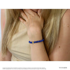 Elegantes Lapis Lazuli und 24K Vergoldetes Silber - Kleeblatt Armband für Damen - stilvoll & kraftvoll - YUCHARM