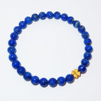 Elegantes Lapis Lazuli und 24K Vergoldetes Silber - Kleeblatt Armband für Damen - stilvoll & kraftvoll - YuCharm
