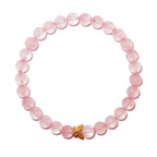 Elegantes Rosenquarz und 24K Vergoldeter Silber - Schmetterling Armband für Damen - stilvoll & kraftvoll - YuCharm