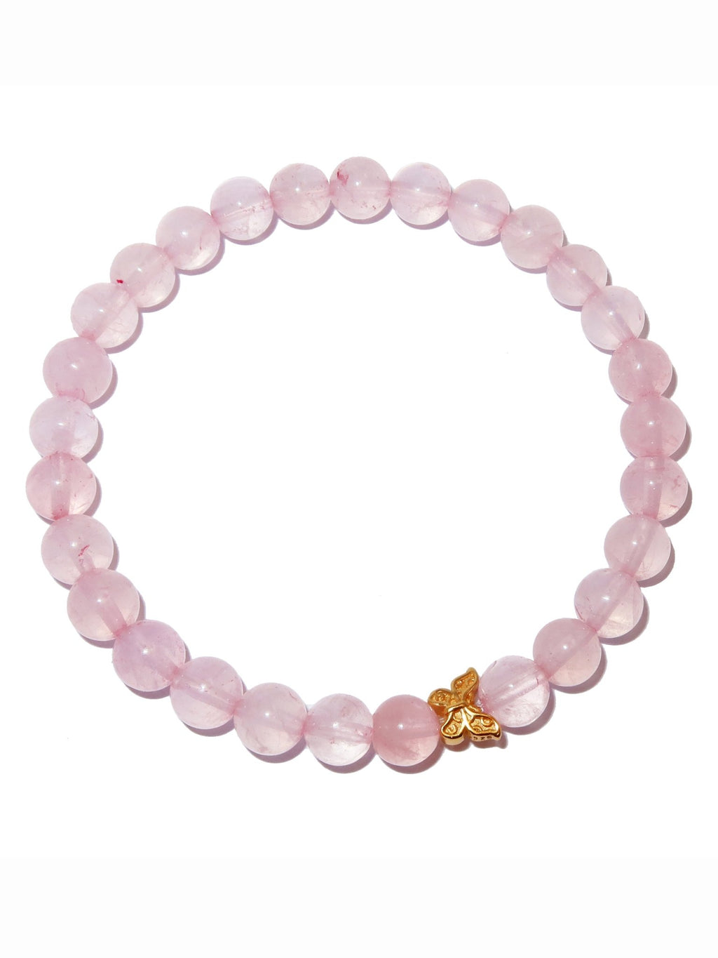 Elegantes Rosenquarz und 24K Vergoldeter Silber - Schmetterling Armband für Damen - stilvoll & kraftvoll - YuCharm