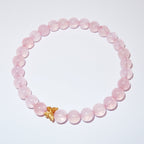 Elegantes Rosenquarz und 24K Vergoldeter Silber - Schmetterling Armband für Damen - stilvoll & kraftvoll - YuCharm