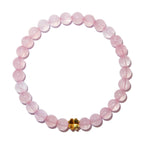Elegantes Rosenquarz und 24K Vergoldetes Silber - Kleeblatt Armband für Damen - stilvoll & kraftvoll - YuCharm