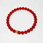 Elegantes Roter Achat und 24K Vergoldeter Silber - Schmetterling Armband für Damen - stilvoll & kraftvoll - YuCharm