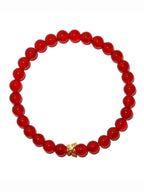 Elegantes Roter Achat und 24K Vergoldeter Silber - Schmetterling Armband für Damen - stilvoll & kraftvoll - YuCharm