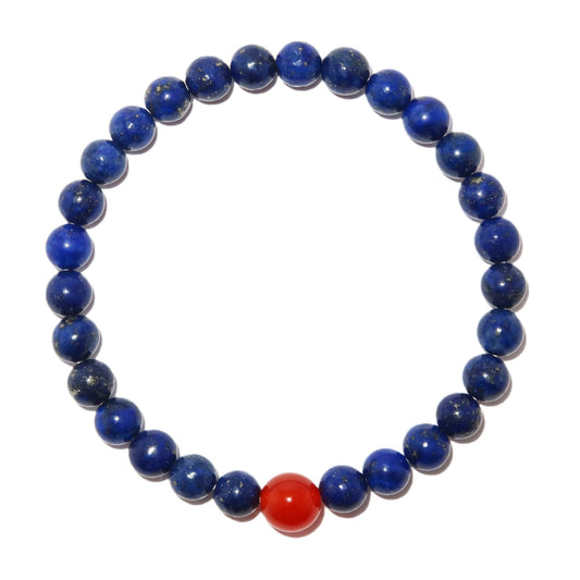 Elegantes Roter Achat und Lapis Lazuli Armband für Damen - stilvoll & kraftvoll - YuCharm