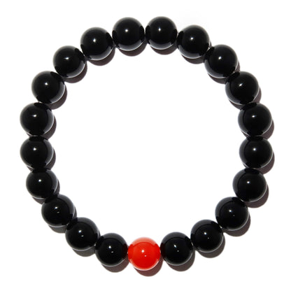 Elegantes Roter Achat und Schwarzer Turmalin Armband für Damen - stilvoll & kraftvoll - YuCharm