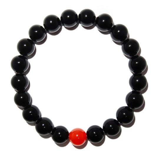Elegantes Roter Achat und Schwarzer Turmalin Armband für Damen - stilvoll & kraftvoll - YuCharm