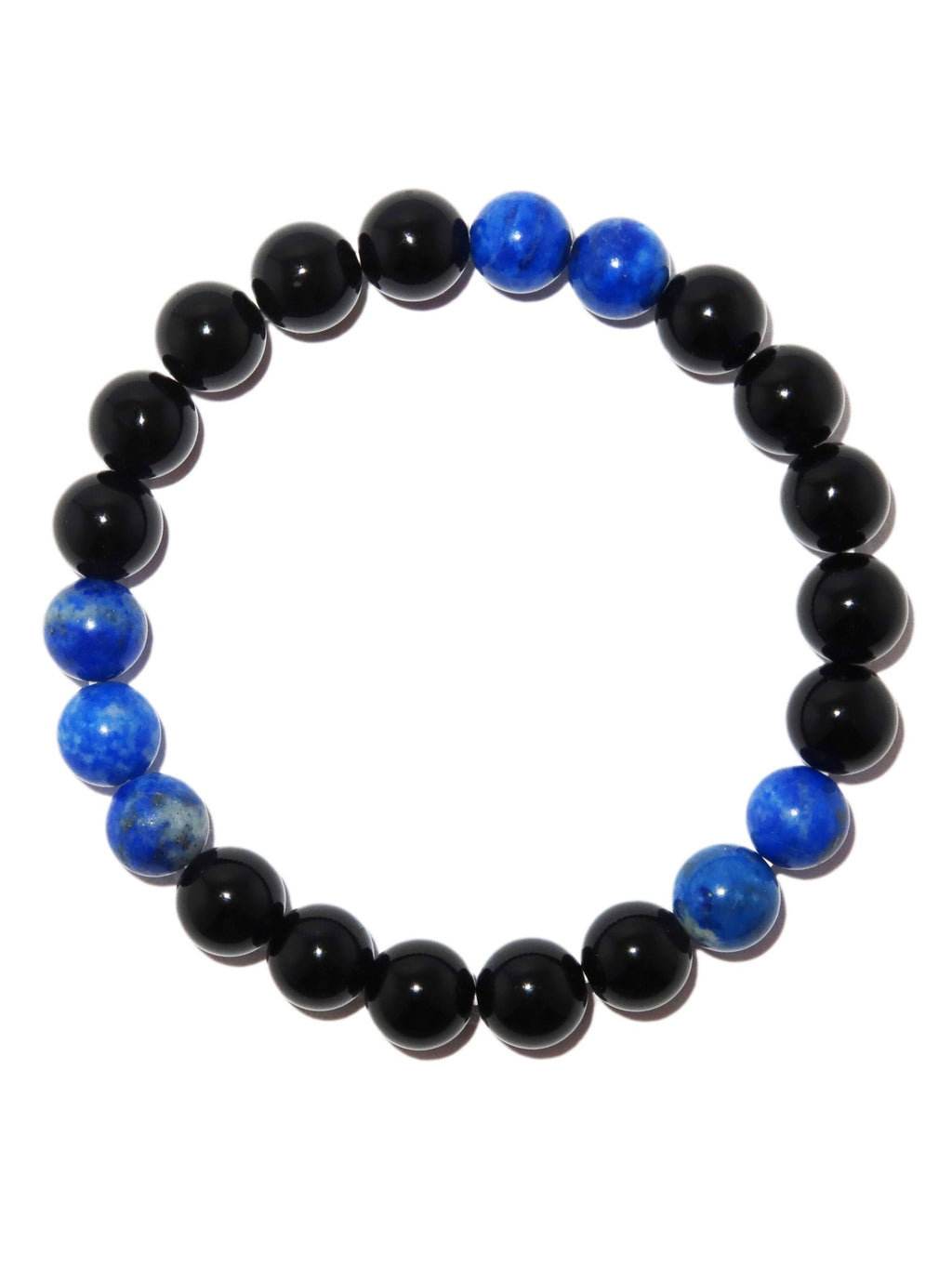 Elegantes Schwarzer Achat und Lapis Lazuli Armband für Damen - stilvoll & kraftvoll - YuCharm