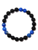Elegantes Schwarzer Achat und Lapis Lazuli Armband für Damen - stilvoll & kraftvoll - YuCharm