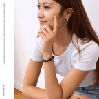 Elegantes Schwarzer Achat und Rhodonit Armband für Damen - stilvoll & kraftvoll - YuCharm