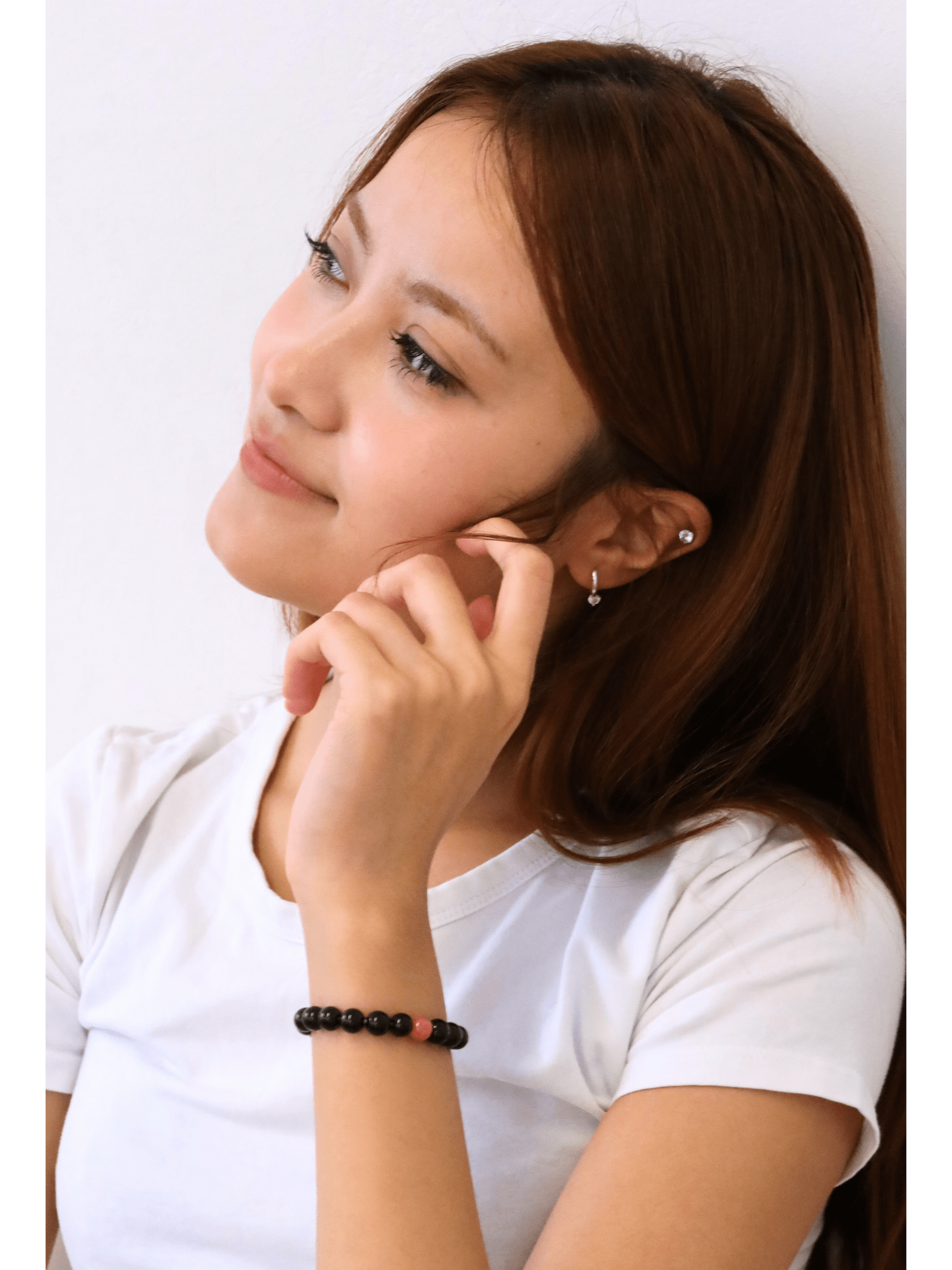 Elegantes Schwarzer Achat und Rhodonit Armband für Damen - stilvoll & kraftvoll - YuCharm