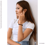 Elegantes Schwarzer Achat und Rhodonit Armband für Damen - stilvoll & kraftvoll - YuCharm