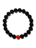 Elegantes Schwarzer Turmalin und Roter Achat Armband für Damen - stilvoll & kraftvoll - YuCharm