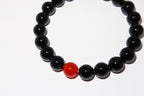 Elegantes Schwarzer Turmalin und Roter Achat Armband für Damen - stilvoll & kraftvoll - YuCharm
