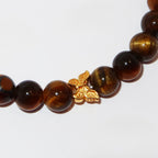 Elegantes Tigerauge und 24K Vergoldeter Silber - Schmetterling Armband für Damen - stilvoll & kraftvoll - YuCharm