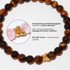 Elegantes Tigerauge und 24K Vergoldeter Silber - Schmetterling Armband für Damen - stilvoll & kraftvoll - YuCharm