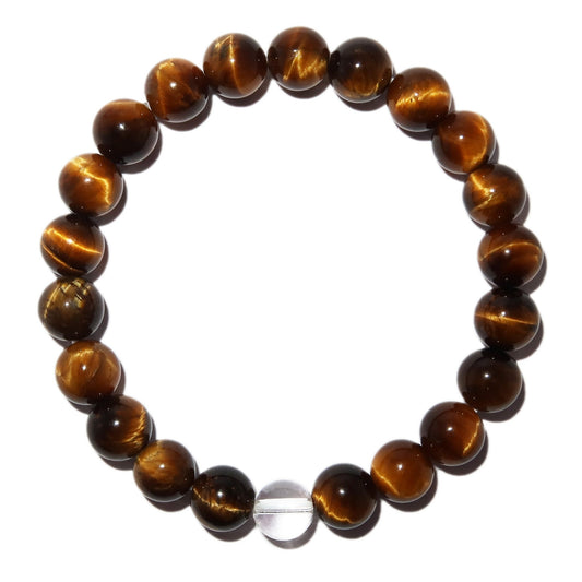 Elegantes Tigerauge und Bergkristall Armband für Damen - stilvoll & kraftvoll - YuCharm