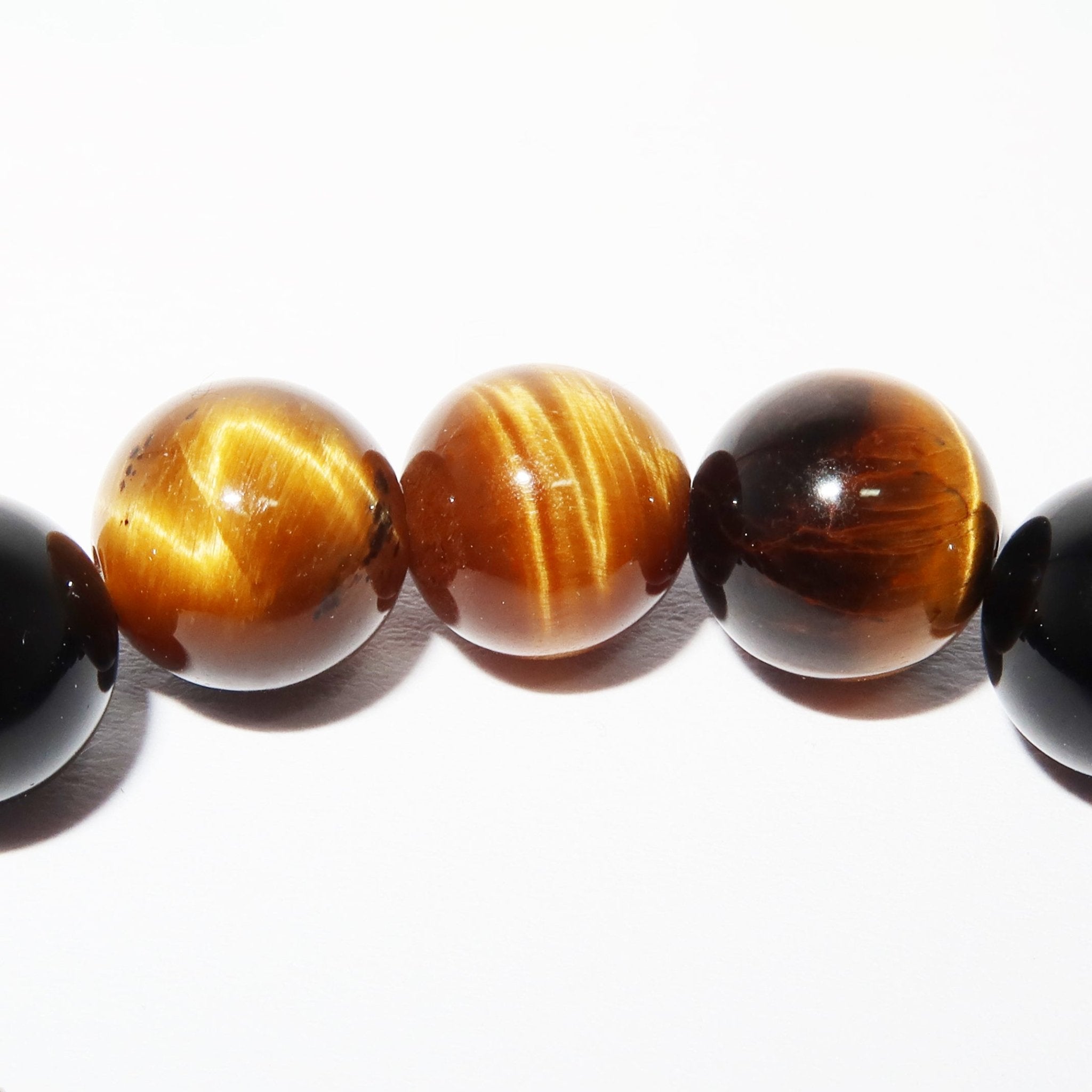 Elegantes Tigerauge und Schwarzer Obsidian Armband für Damen - stilvoll & kraftvoll - YuCharm