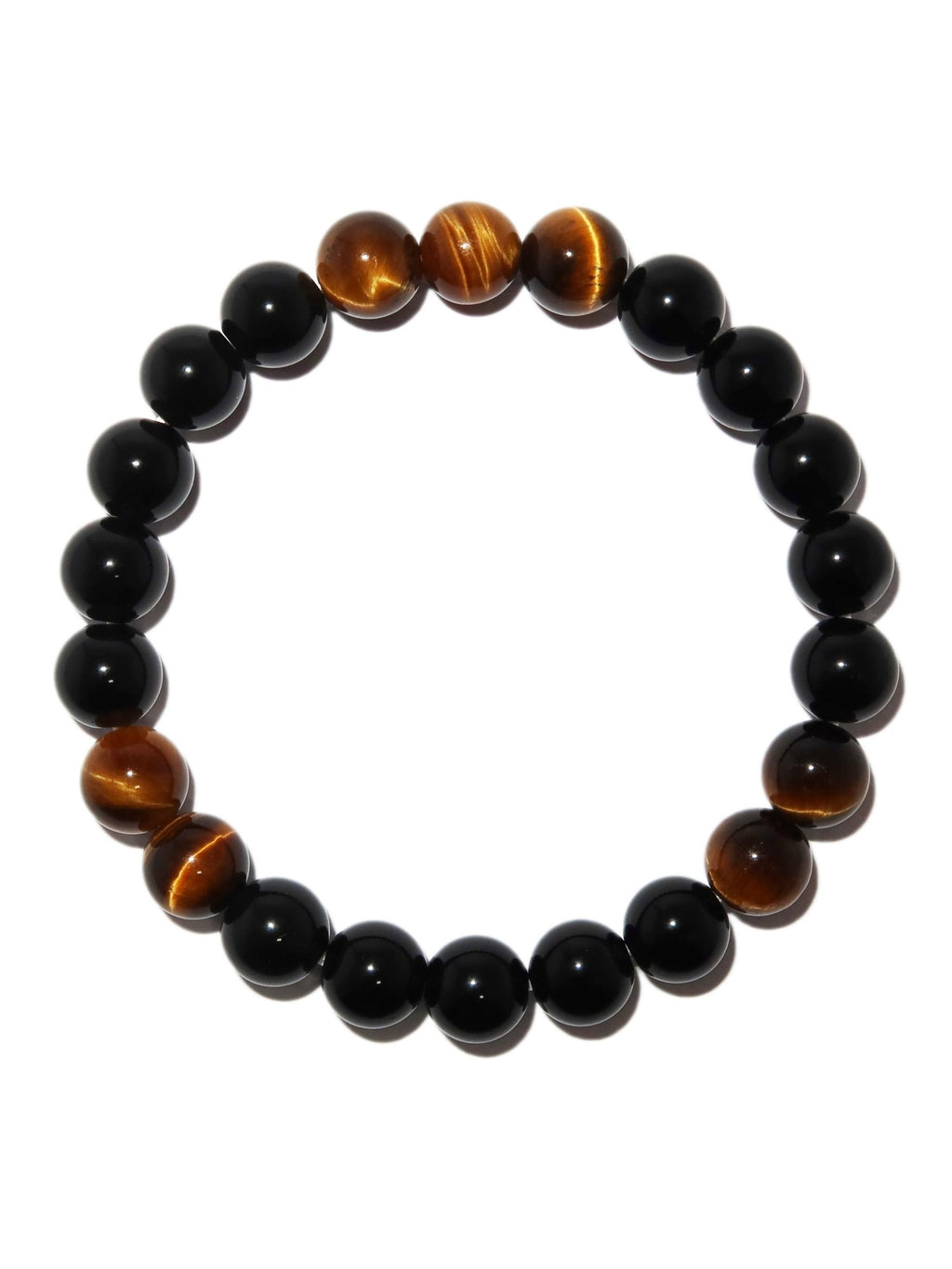 Elegantes Tigerauge und Schwarzer Obsidian Armband für Damen - stilvoll & kraftvoll - YuCharm