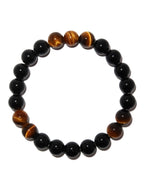 Elegantes Tigerauge und Schwarzer Obsidian Armband für Damen - stilvoll & kraftvoll - YuCharm