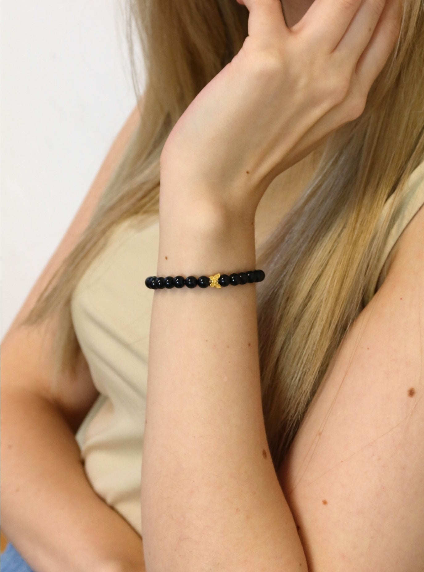 Elegantes Turmalin und 24K Vergoldeter Silber - Schmetterling Armband für Damen - stilvoll & kraftvoll - YUCHARM