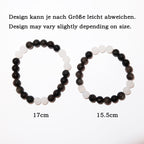 Elegantes Weißer Achat und Silberobsidian Armband für Damen - stilvoll & kraftvoll - YuCharm