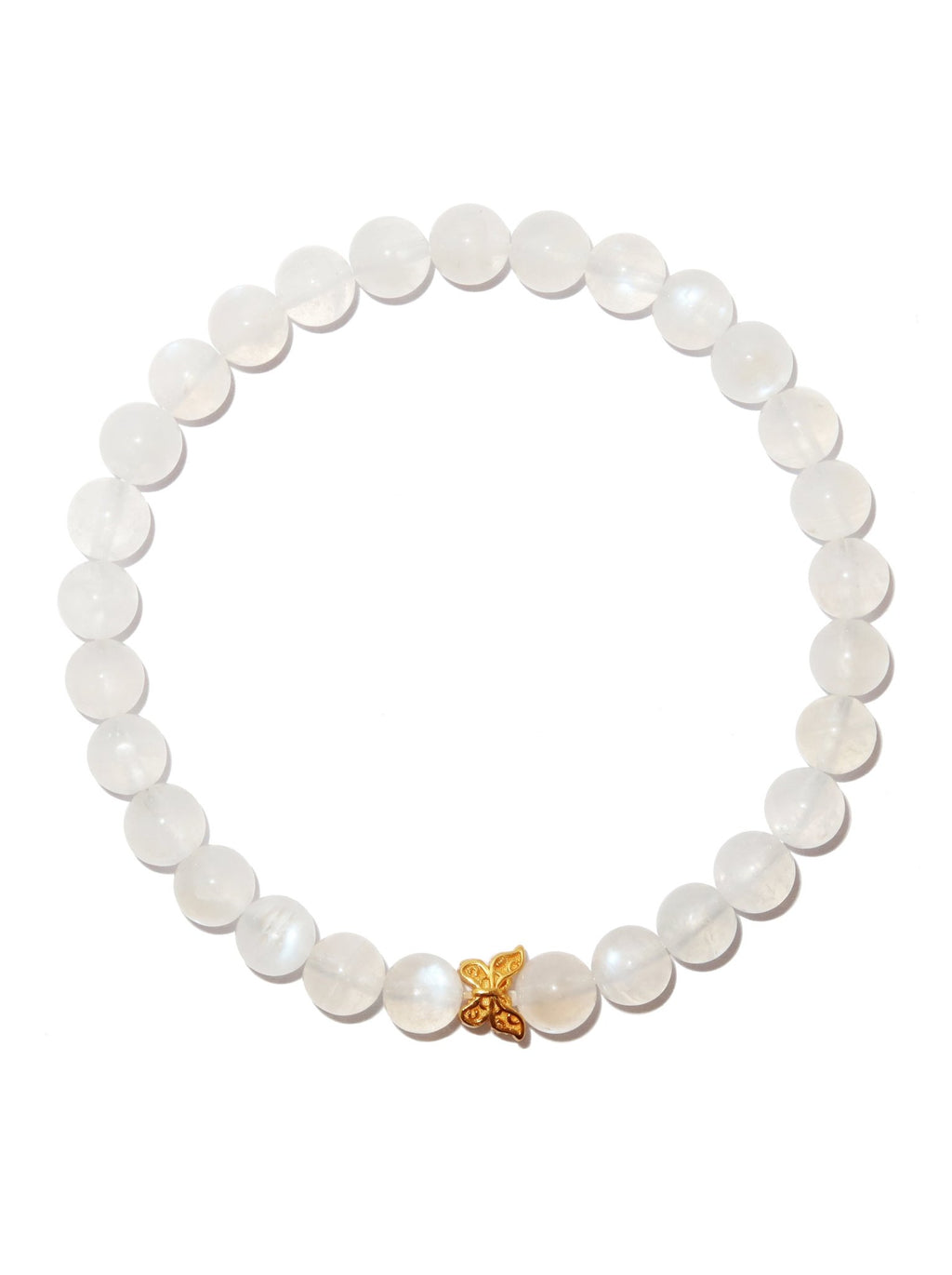 Elegantes Weißer Mondstein und 24K Vergoldetes Silber - Kleeblatt Armband für Damen - stilvoll & kraftvoll - YuCharm